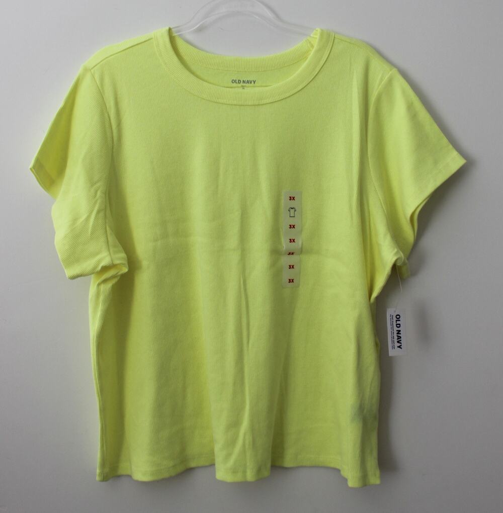 Old Navy Womens Snug Crop T-Shirt YELLOWLIME Size 3X NWT